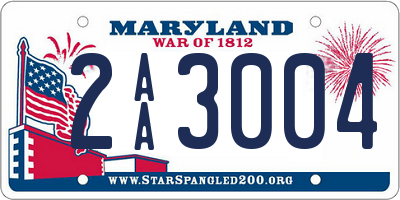 MD license plate 2AA3004