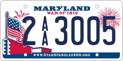MD license plate 2AA3005
