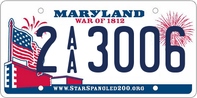 MD license plate 2AA3006