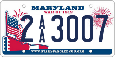 MD license plate 2AA3007