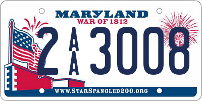 MD license plate 2AA3008