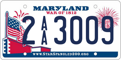 MD license plate 2AA3009