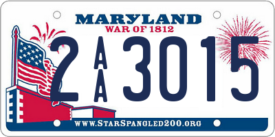 MD license plate 2AA3015