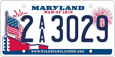 MD license plate 2AA3029
