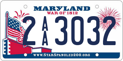 MD license plate 2AA3032