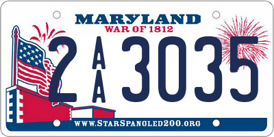 MD license plate 2AA3035