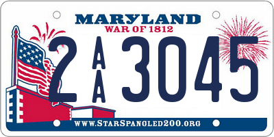 MD license plate 2AA3045