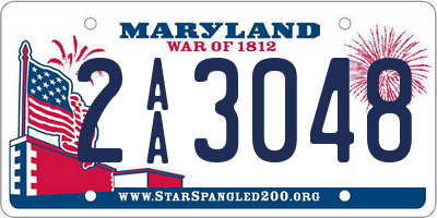 MD license plate 2AA3048