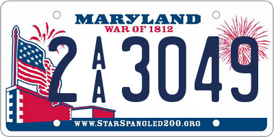 MD license plate 2AA3049