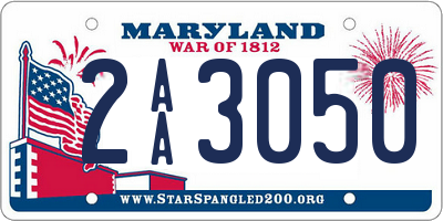 MD license plate 2AA3050