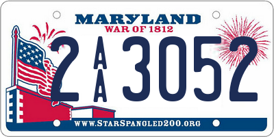 MD license plate 2AA3052