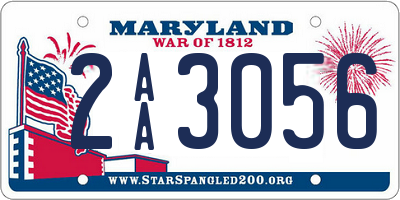 MD license plate 2AA3056