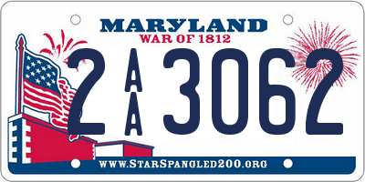 MD license plate 2AA3062