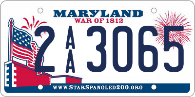 MD license plate 2AA3065