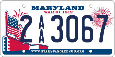 MD license plate 2AA3067