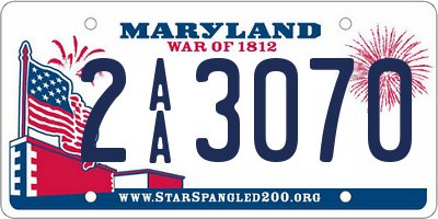 MD license plate 2AA3070