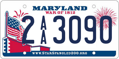 MD license plate 2AA3090