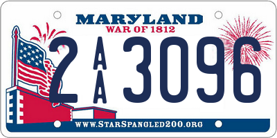 MD license plate 2AA3096