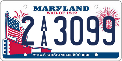 MD license plate 2AA3099