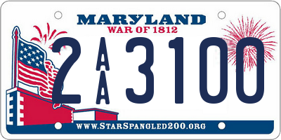 MD license plate 2AA3100
