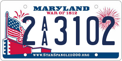 MD license plate 2AA3102