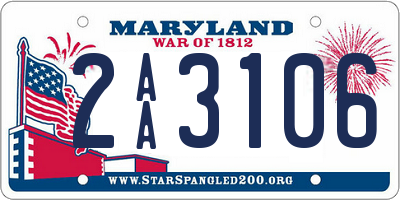 MD license plate 2AA3106