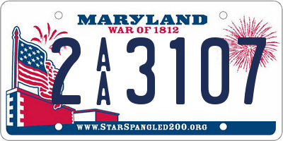 MD license plate 2AA3107