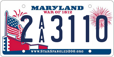 MD license plate 2AA3110