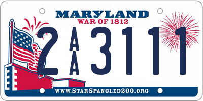 MD license plate 2AA3111