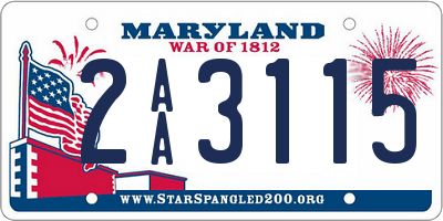 MD license plate 2AA3115