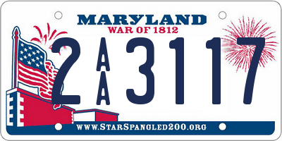 MD license plate 2AA3117