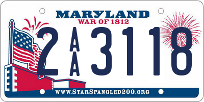 MD license plate 2AA3118