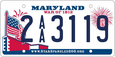 MD license plate 2AA3119