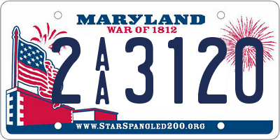 MD license plate 2AA3120