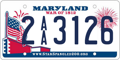 MD license plate 2AA3126