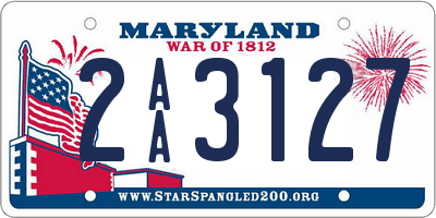 MD license plate 2AA3127