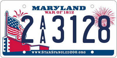 MD license plate 2AA3128