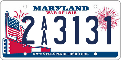 MD license plate 2AA3131