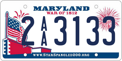 MD license plate 2AA3133