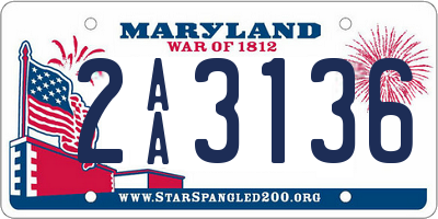 MD license plate 2AA3136