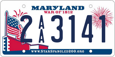 MD license plate 2AA3141