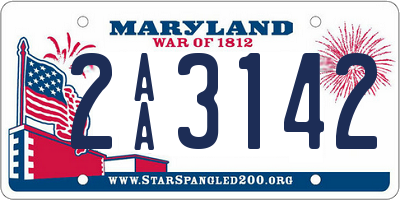 MD license plate 2AA3142