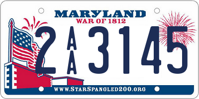 MD license plate 2AA3145