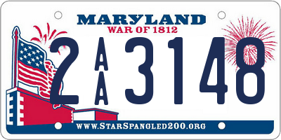 MD license plate 2AA3148