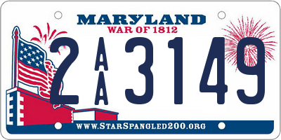 MD license plate 2AA3149