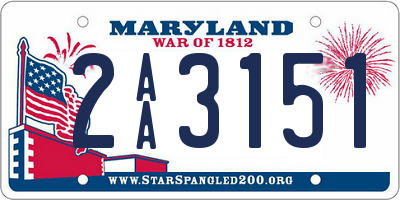 MD license plate 2AA3151