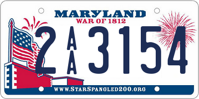 MD license plate 2AA3154