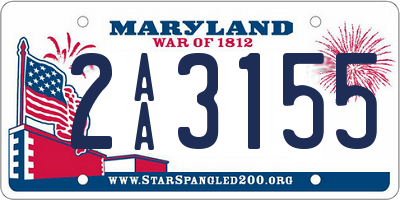 MD license plate 2AA3155