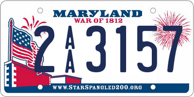 MD license plate 2AA3157