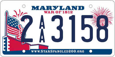 MD license plate 2AA3158